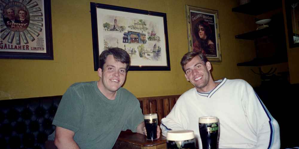 New friends having a beer in madrid